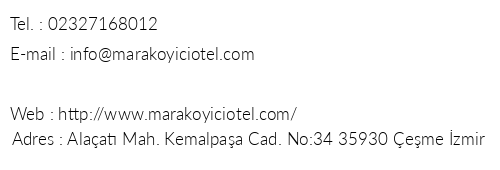 Mara Kyii Otel Alaat telefon numaralar, faks, e-mail, posta adresi ve iletiim bilgileri